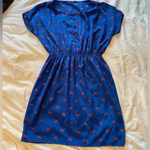 Bird print slip dress